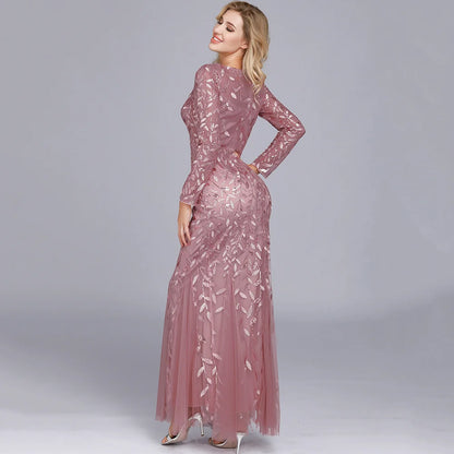🍒Sequin maxi cocktail dress long bridesmaid prom outfit for special occasion party club bodycon vintage style clothing You'll Fish This Mermaid Out Time &Time