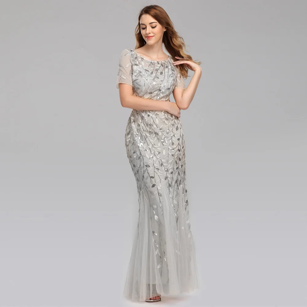 🍒Sequin maxi cocktail dress long bridesmaid prom outfit for special occasion party club bodycon vintage style clothing You'll Fish This Mermaid Out Time &Time