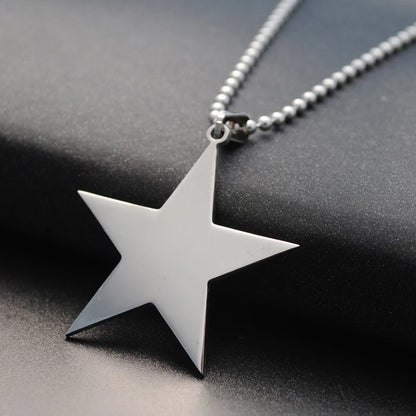 🍒Titanium stainless steel star pendant necklace creative star men/Women gift party Jewellery smart casual jewellery Slick Silver Star