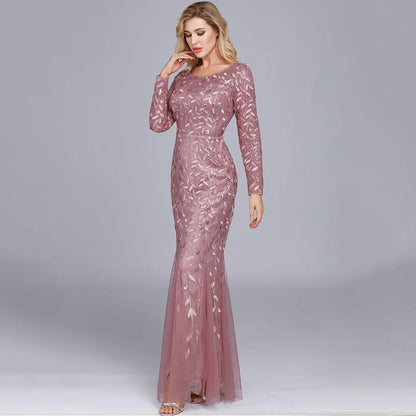 🍒Sequin maxi cocktail dress long bridesmaid prom outfit for special occasion party club bodycon vintage style clothing You'll Fish This Mermaid Out Time &Time