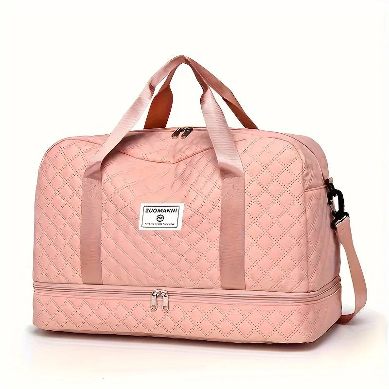 🍒Luxury duffel bag for women large capacity handbag shoulder & crossbody tote bag with compartments dry wet separation dual side pockets for travel gym etc.   Step Up To Quality In Your Gym Bag Tote