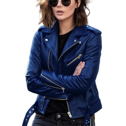 🍒Faux leather moto Jackets spring autumn fashion zip up outerwear smart casual biker jacket plus size outdoor clothes Get On The Moto Bike