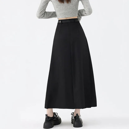 🍒Pleated maxi skirt fashion for women elegant wear with belt vintage  pleated clothing female fashion streetwear Com-PLEATly Cool