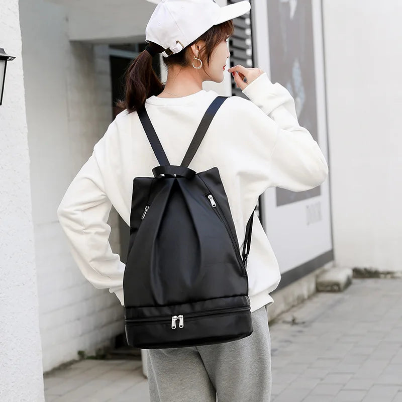 🍒Wet dry separation fitness gym bags waterproof swimming bag women travel yoga sports bag mens basketball soccer pouch backpack