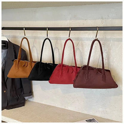 🍒Luxury faux suede bags designer handbags, special geometric layered retro shoulder bag for women axillary bags female daily commuter bag No Need To Per-suede