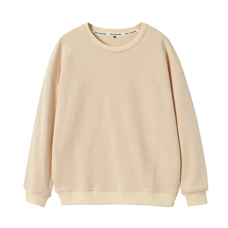 🍒Cotton sweatshirt for women long sleeve knitted pullover loose streetwear fashion quality essential clothing for women casual wear Ease- ssential