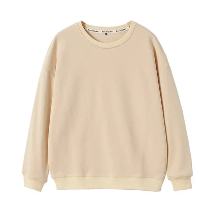 🍒Cotton sweatshirt for women long sleeve knitted pullover loose streetwear fashion quality essential clothing for women casual wear Ease- ssential