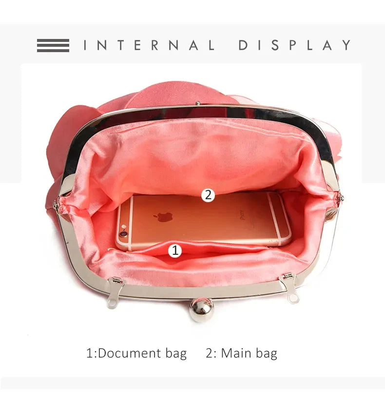 🍒Evening flower bag small bride purse occasion party handbag for  wedding guest floral chain bag ladies clutch Picked For You