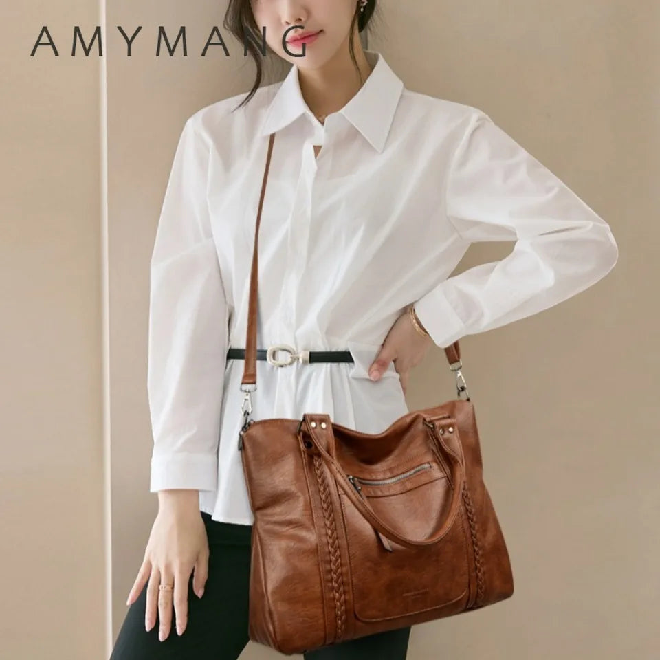 🍒Soft faux leather shoulder crossbody bags for women hot luxury handbag Designer casual tote office work bag Clever Faux Leather