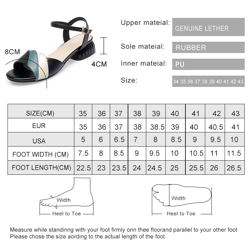 🍒Womens genuine leather sandals summer open toes shoes flat ankle strap large sizes 41 42 43 fashion smart casual women footwear Flat Out Comfort