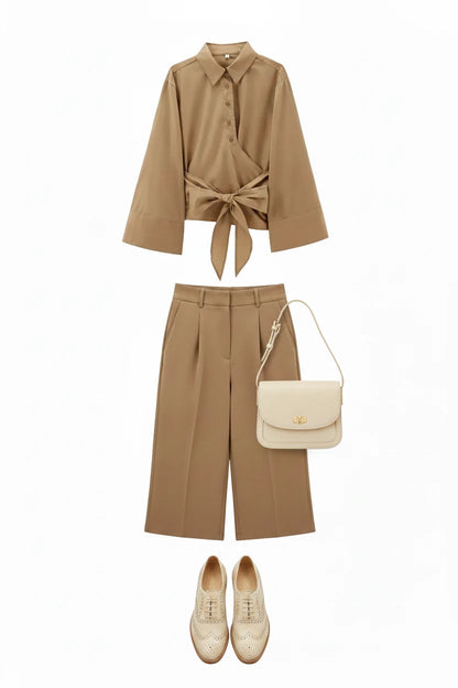 🍒Long sleeve shirt jacket spring summer women's tie top with wide sleeves female fashion clothing solid shirt smart casual Blouse  Cool Jewellies