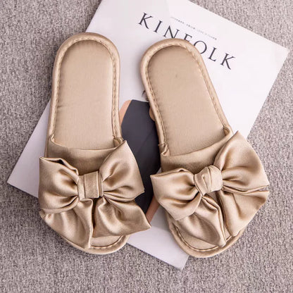 🍒Wedding slippers peep toe bedroom home sandals bride bridesmaid Newlywed Celebration shoes with silk bow smart casual slides for women luxury high end shoes Slipp -her A Gift And Gift Yourself