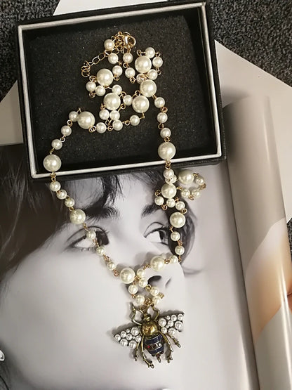 🍒Elastic pearl bracelet women's adjustable crystal bee bracelet  bangle party jewellery for occasions gift smart casual accessories Nice To Bee ' Wear