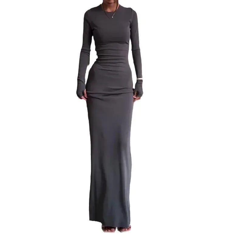 🍒Dresses fashion wear Long outfit  smart casual women maxi dress fitted outfit  party occasion wear No Grey Area Gorgeous Great Grey