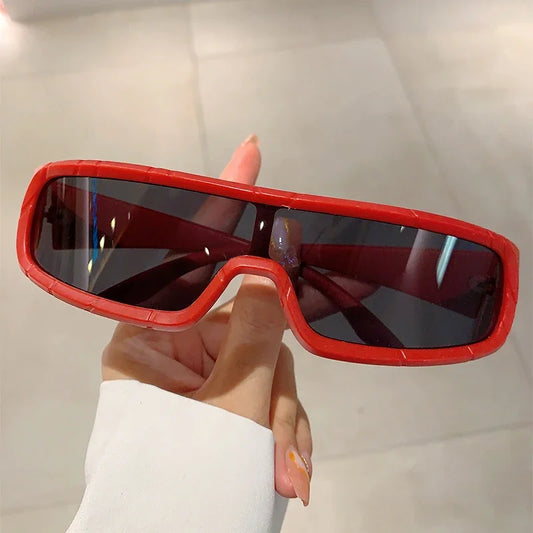 🍒Monoblock sunglasses men stylish punk futuristic outdoor shades trendy wrapped ound UV400 protection eyewear trendy sunnies Cool Wraps
