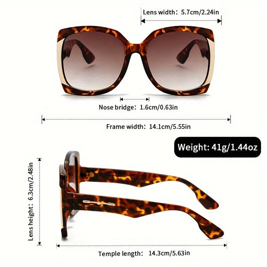 🍒oversized square fashion sunglasses for women anti-Glare durable pc frame with chic metal hinges - perfect for beach glasses travel sunglasses for all seasons Colour Cools
