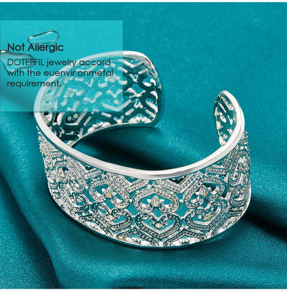 🍒925 Sterling silver bangle big 28mm heart bracelet silver woman's jewellery wedding engagement fashion party wear jewellery Wear Your Heart On Your Sleeve