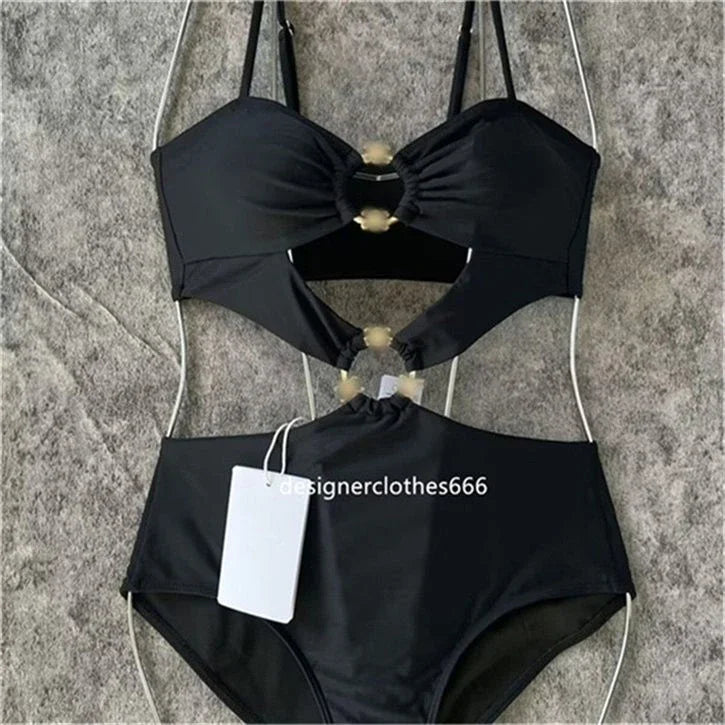 🍒Women's fashion bathing suits with cross back with in built bra one-piece swimsuit solid beachwear Sea Sure Swim Suits