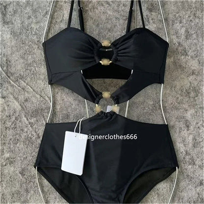 🍒Women's fashion bathing suits with cross back with in built bra one-piece swimsuit solid beachwear Sea Sure Swim Suits