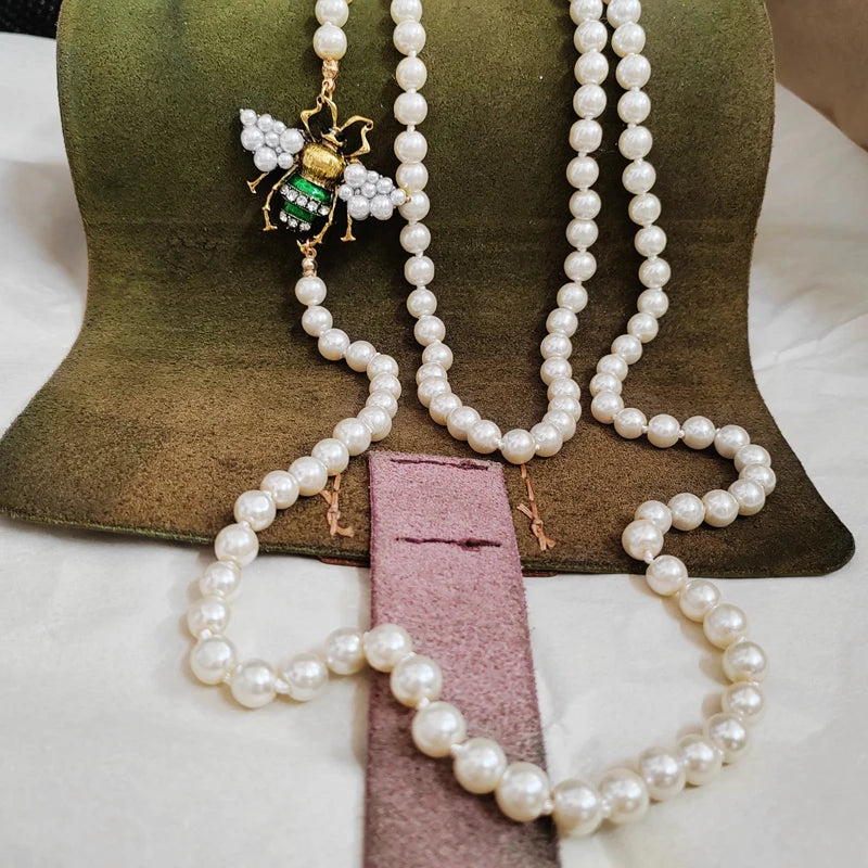 🍒Elastic pearl bracelet women's adjustable crystal bee bracelet  bangle party jewellery for occasions gift smart casual accessories Nice To Bee ' Wear