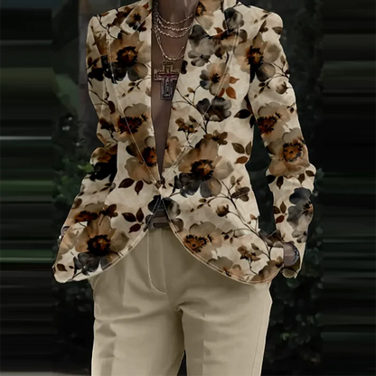 🍒Womens casual suits two piece loose pants set womens lapel long sleeve jacket and trouser set floral fashion pattern print outfit  Look Like Your On A Shoot In A Fruity Suit