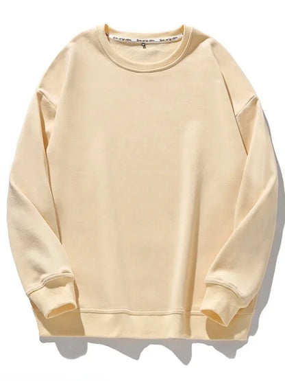 🍒Cotton sweatshirt for women long sleeve knitted pullover loose streetwear fashion quality essential clothing for women casual wear Ease- ssential