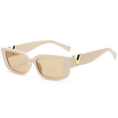 🍒Trendy rectangular sunglasses for womens shades unisex designer sunshade outdoor driving glasses for summer travelling sun glasses UV400 protection Trusty Trendy