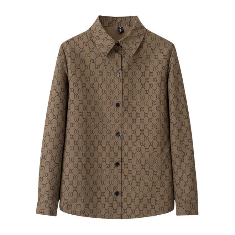 🍒Animal print shirt jacket womens loose leopard print outerwear for spring clothing loose lazy smart casual female fashion office commuting wear SAFAR as I CAN SEE this ANIMAL’S cool