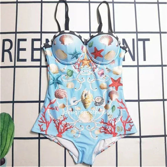 🍒Women's fashion bathing suits with cross back with in built bra one-piece swimsuit solid beachwear Sea Sure Swim Suits