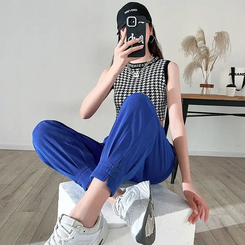 🍒Pencil trousers women harem pants high quality trendy clothes chic and elegant original G 90s smart casual fashion Write This Pencil On Your List