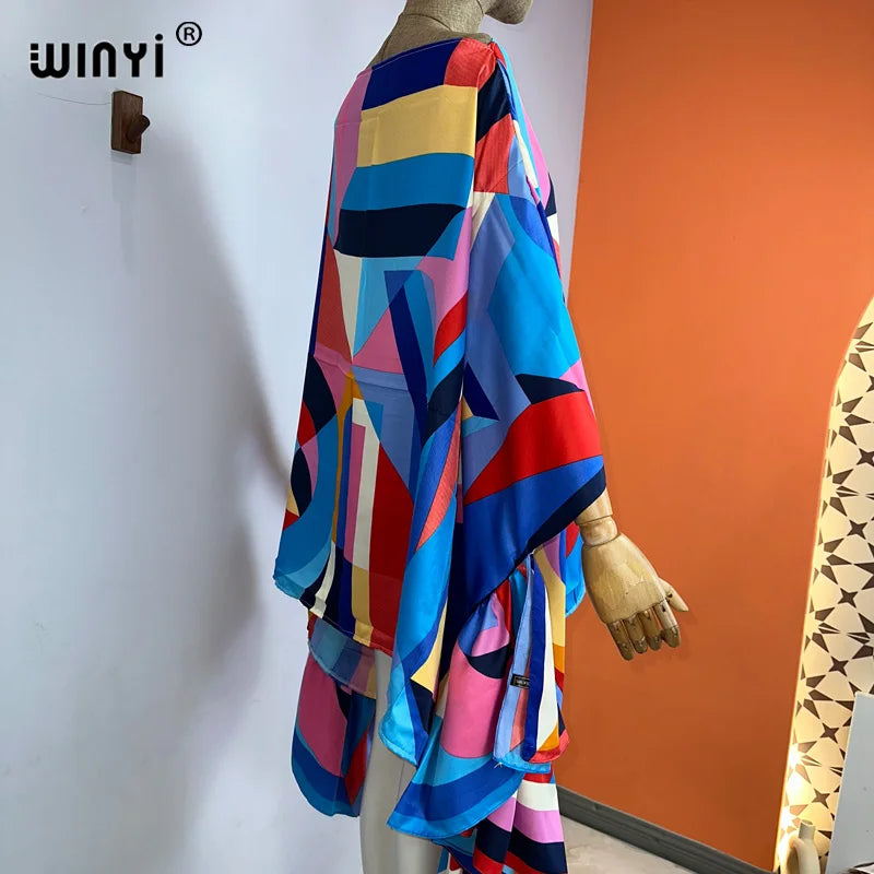 🍒Women summer fashion evening beach party outfit bohemian beachwear kaftan dress elegant beach cover ups Cover Up Covers