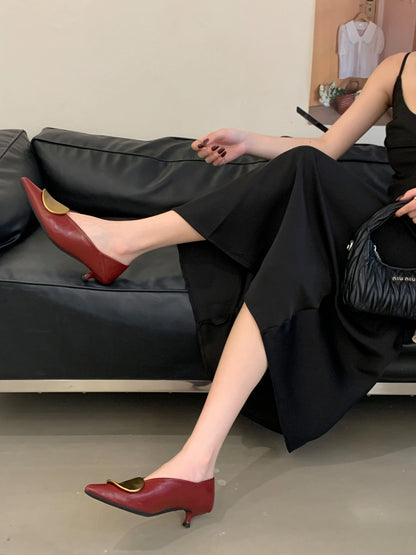 🍒Luxury gold shoes for women kitten heel shoes pointed toe foot wear low heel designer shoes fashion pumps DISCover these you wont be disaPOiNTed