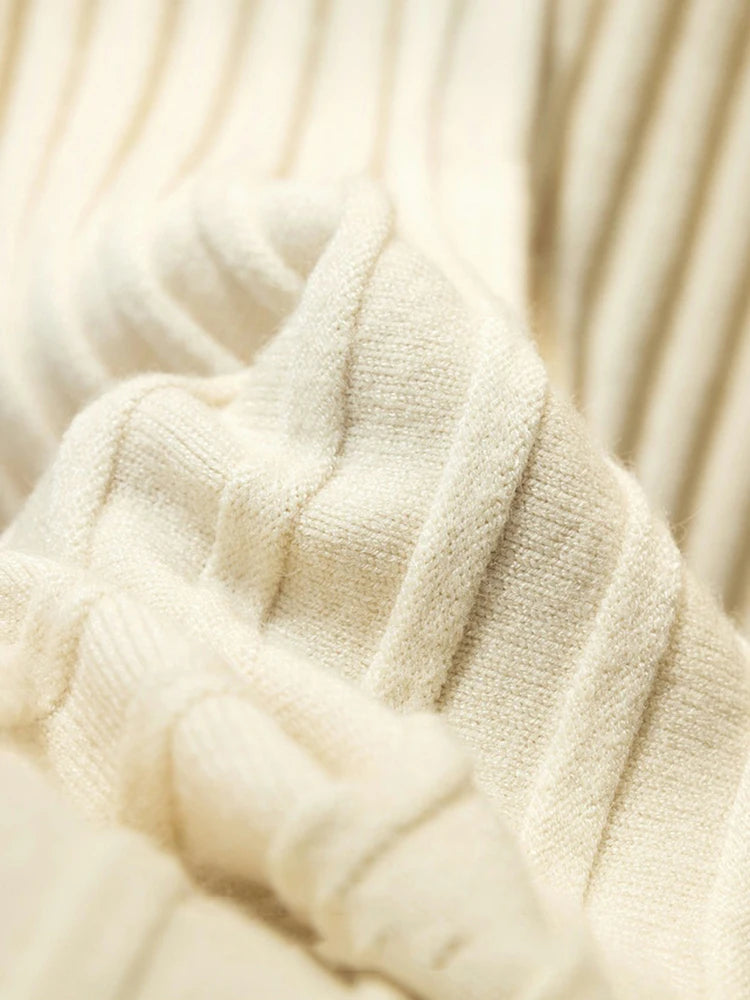 🍒Knitted skirt pleated long thick fabric vintage style clothing  high waist skirt outfit casual ribbed female solid fashion Get knitted To Wool