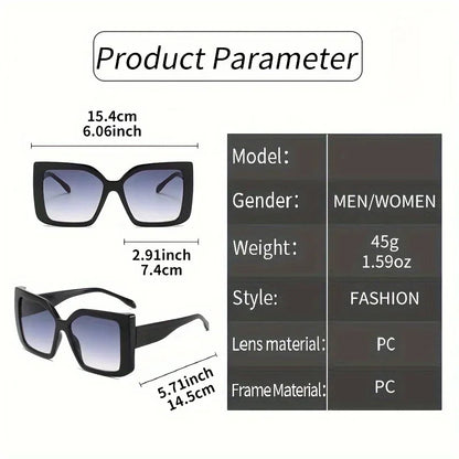 🍒Large frame sunglasses womens unisex fashion shades square versatile contrasting colour simple uv400 protection glasses trendy shades for women Look Cool Square