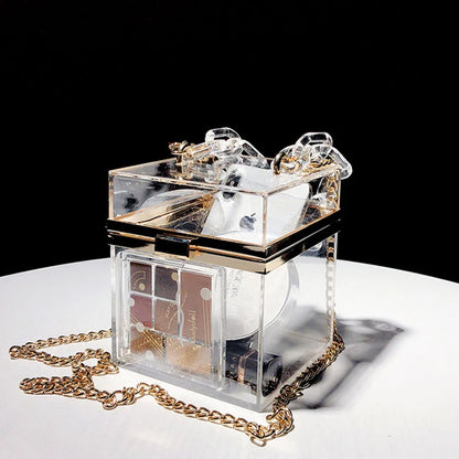 🍒Clutch box purse for women elegant acrylic handbag bridal party shoulder bag crossbody bucket bags trendy bags transparent bag