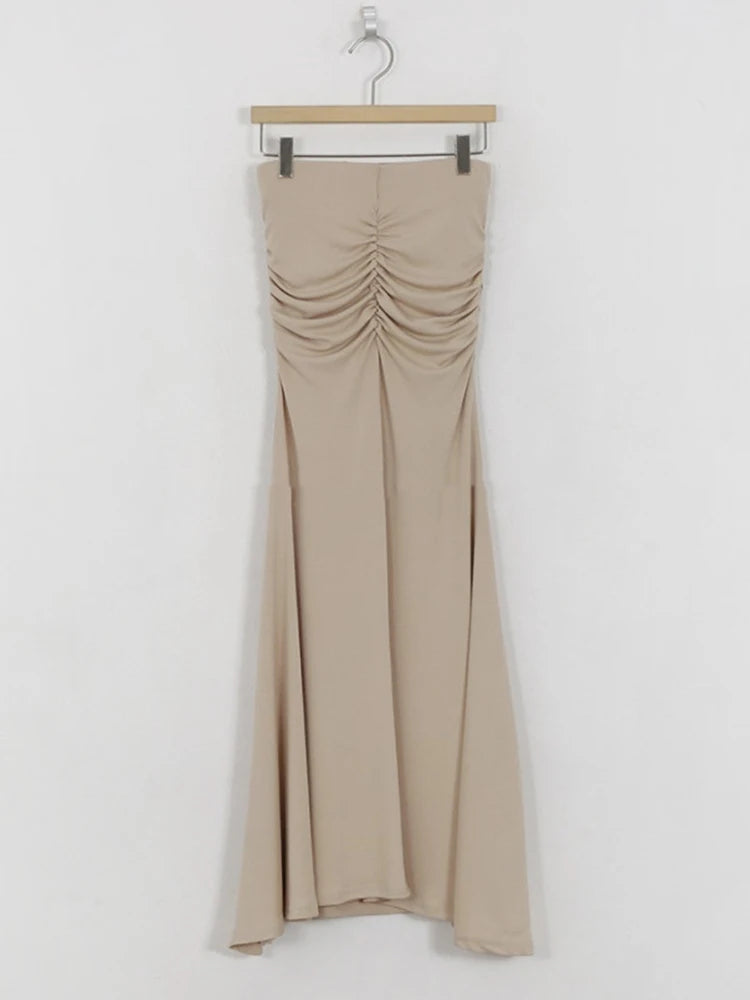 🍒Satin skirt for women high waist a- line elegant summer outfiit  occasion maxi fashion Feel Sure in Your Shirring