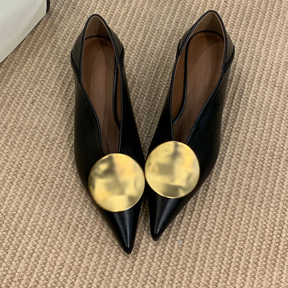 🍒Luxury gold shoes for women kitten heel shoes pointed toe foot wear low heel designer shoes fashion pumps DISCover these you wont be disaPOiNTed