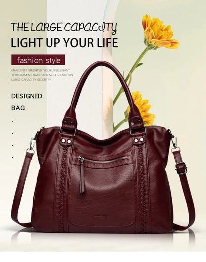 🍒Soft faux leather shoulder crossbody bags for women hot luxury handbag Designer casual tote office work bag Clever Faux Leather