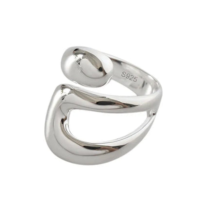 🍒925 Sterling silver rings for women geometric fine jewellery finger adjustable rings Interware cubic zirconia accessorize trendy jewellery for women birthday gifts