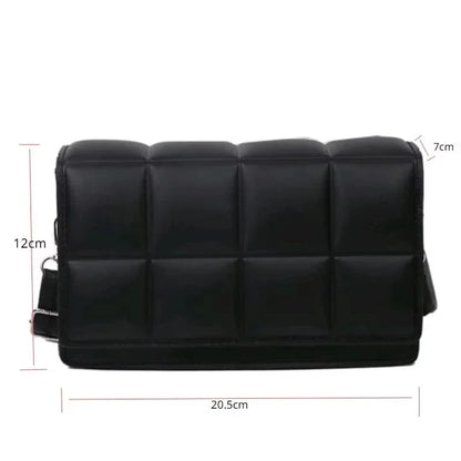 🍒Solid colour shoulder bag crossbody handbags female cushioned designer pu leather bags for smart casual accessory for women Chocolate Bag