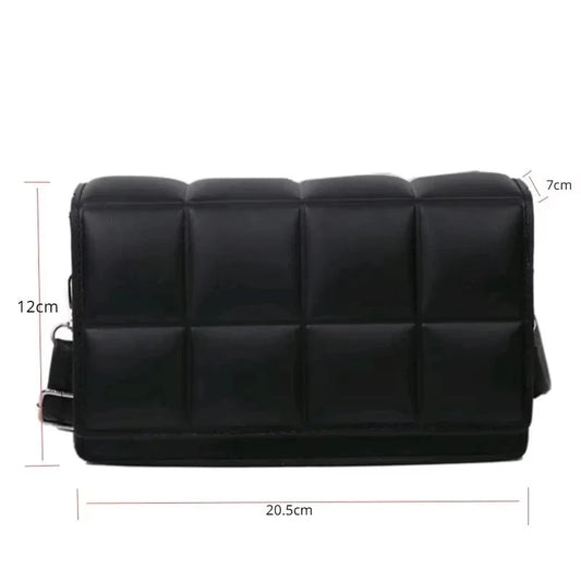 🍒Solid colour shoulder bag crossbody handbags female cushioned designer pu leather bags for smart casual accessory for women Chocolate Bag