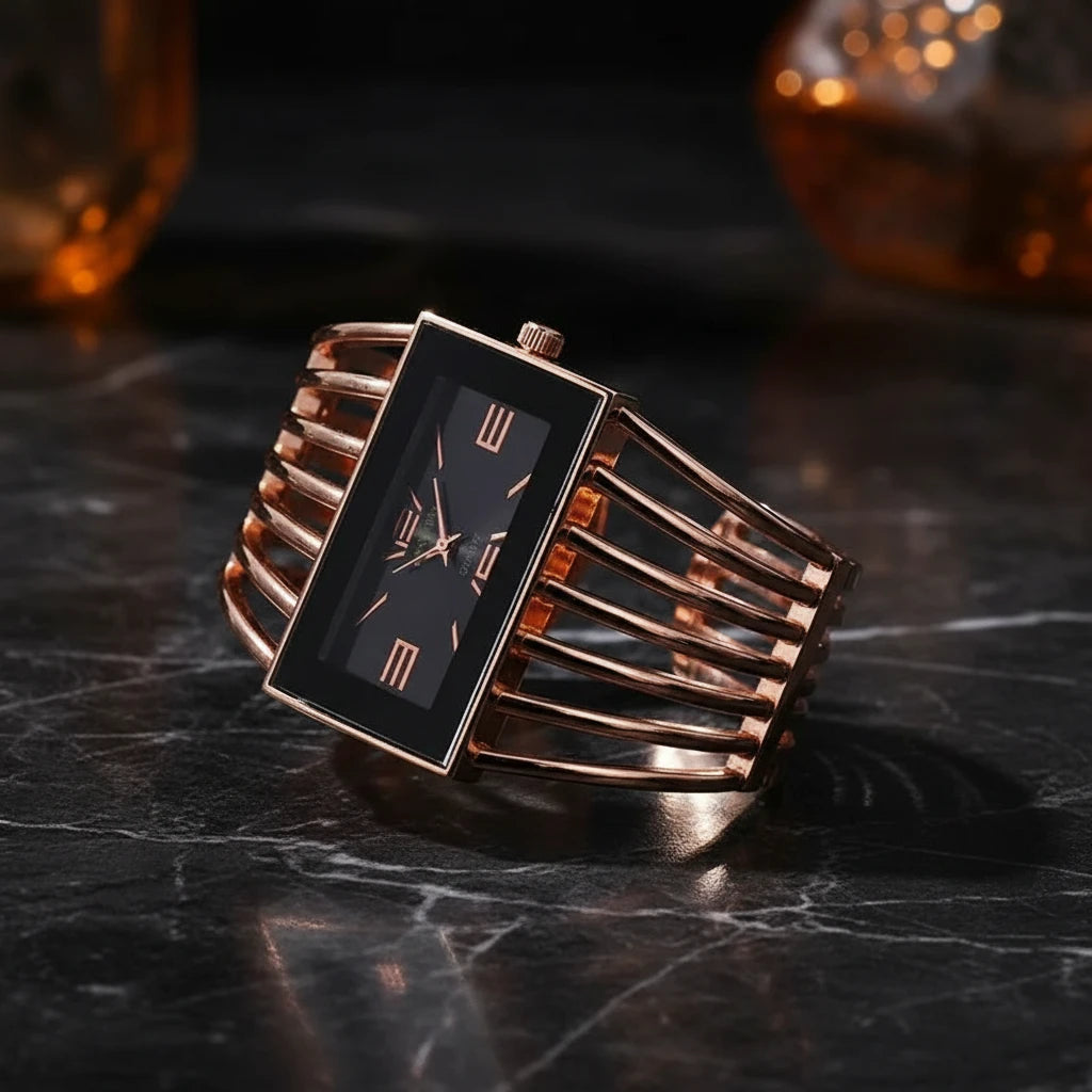🍒Womens large face watch quality stainless steel luxury fashion rose gold bangle bracelet wristwatch for women dress ladies time piece female occasion jewellery accessory Watch This Bangle