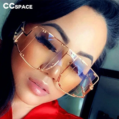 🍒Square oversized mirror sunglasses unisex shades glasses metal rivet trend unique eyewear sunnies UV400 protection Clear Cools