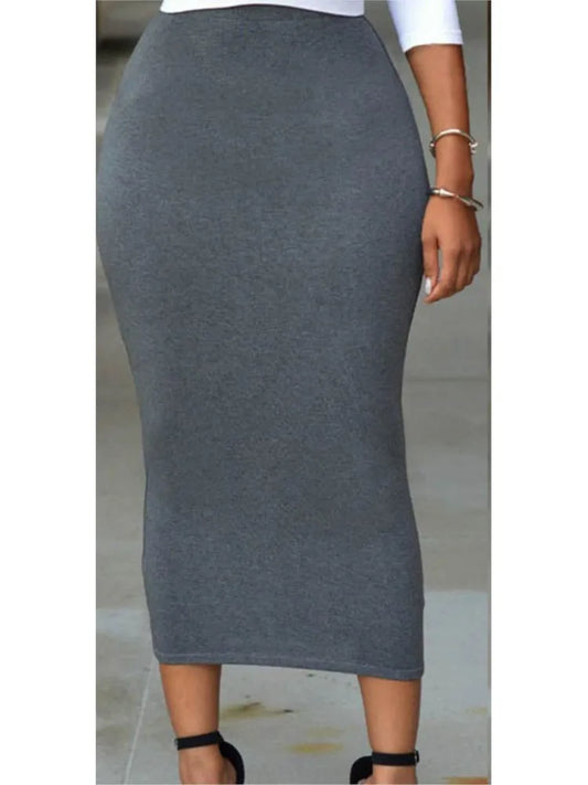🍒Solid skirt for office casual hip hugging fashion clothes for women smart casual high wlaist bodycon long Skirt Slimmy stretchie