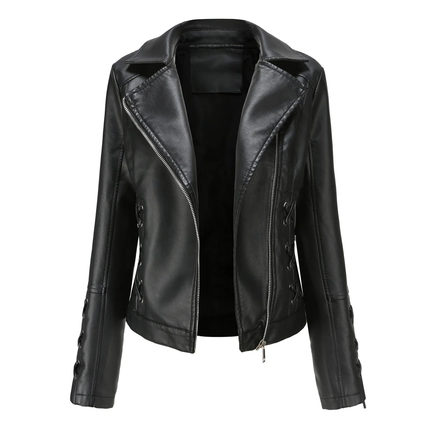 🍒Pu motorcycle jacket womens faux leather coat autumn and Winter fashion long sleeve crop outtrwear for women Get This Moto Speedy