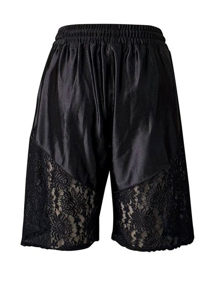 🍒Y2k shorts women culotte lace satin bloomers pants Lace shorts womens elastic waist slip shorts women Sport Your Undies