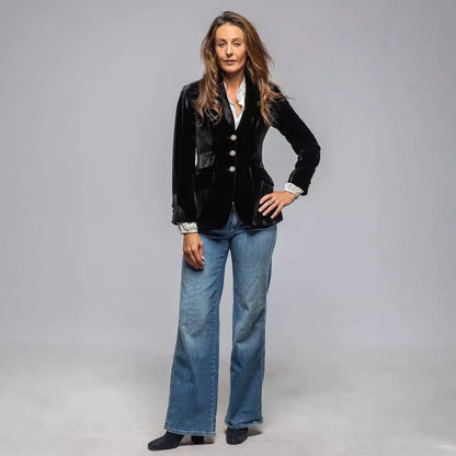 🍒Women’s blazer coats turn down collar vintage jacket velvet outerwear long sleeve slim fit y2k streetwear elegant office jacket party occasion wear Very Vintage Velvet