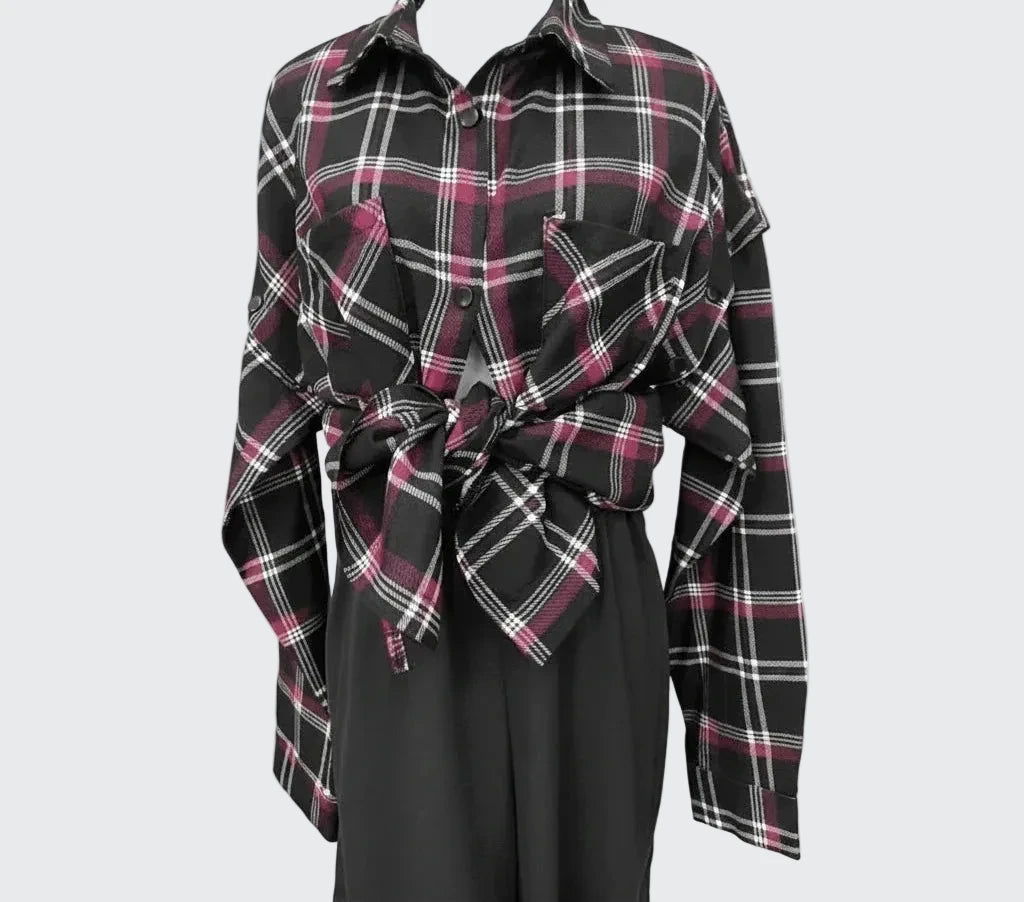 🍒Women's spring shirt Jacket checkered short-sleeved pocket retro luxurious chic trendy minimalist fashion check blouse designer comfy style clothing Dont Be Stale Mate Get This Checkers