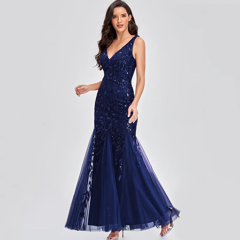 🍒Sequin maxi cocktail dress long bridesmaid prom outfit for special occasion party club bodycon vintage style clothing You'll Fish This Mermaid Out Time &Time