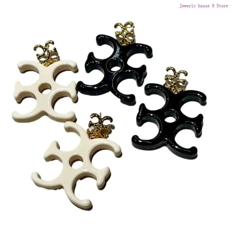 🍒Modern letter dangle drop earrings versatile for Any occasion cccessory for ttendy outfits resin jewellery black fasbion jewellery Send A Letter To Yourself